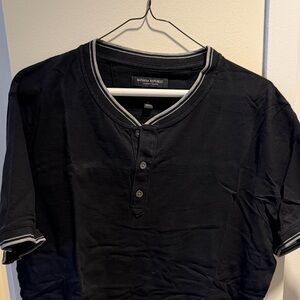 Banana Republic Black Short Sleeve Henley